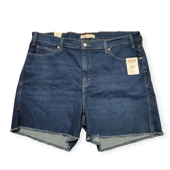 LEVI'S Signature Heritage Hi-Rise 5 inch Cutoff Jean Shorts NWT 20  Waist 35 - Picture 1 of 4